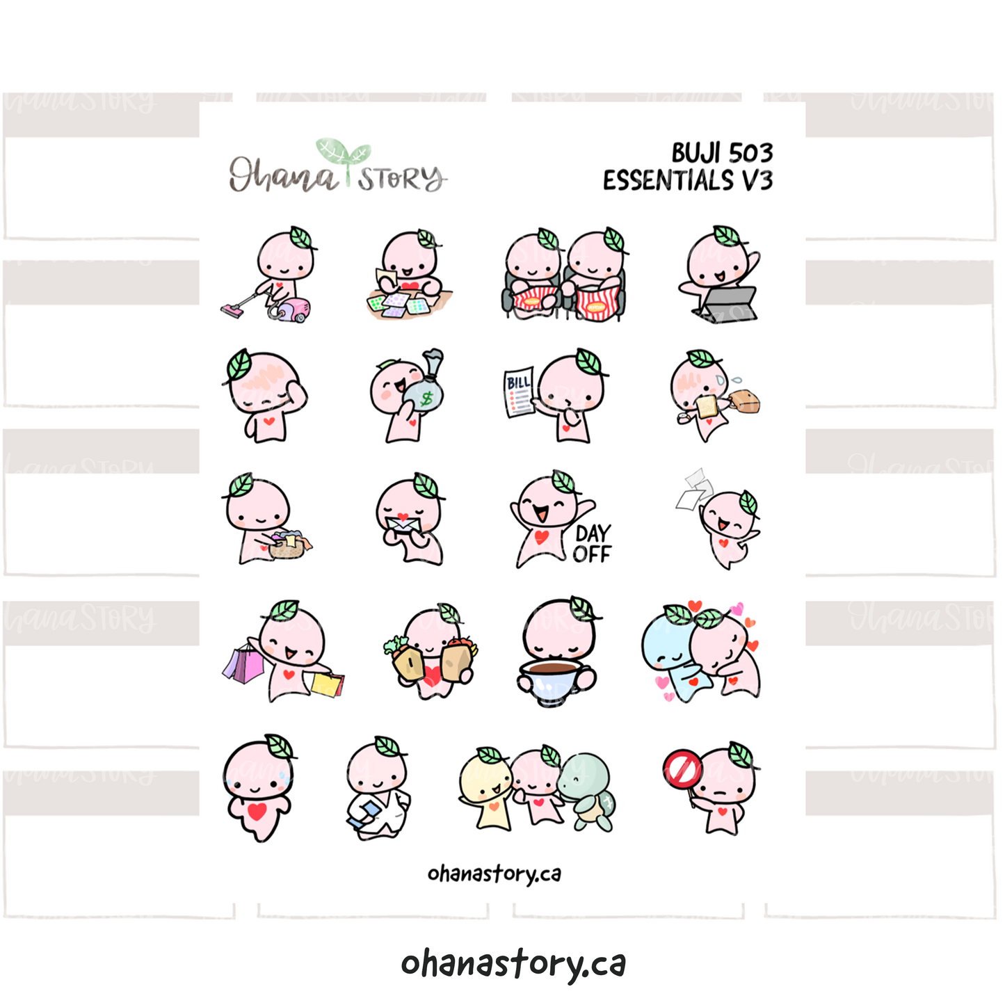 BUJI 503 | Icon Essentials V3 | Hand Drawn Planner Stickers