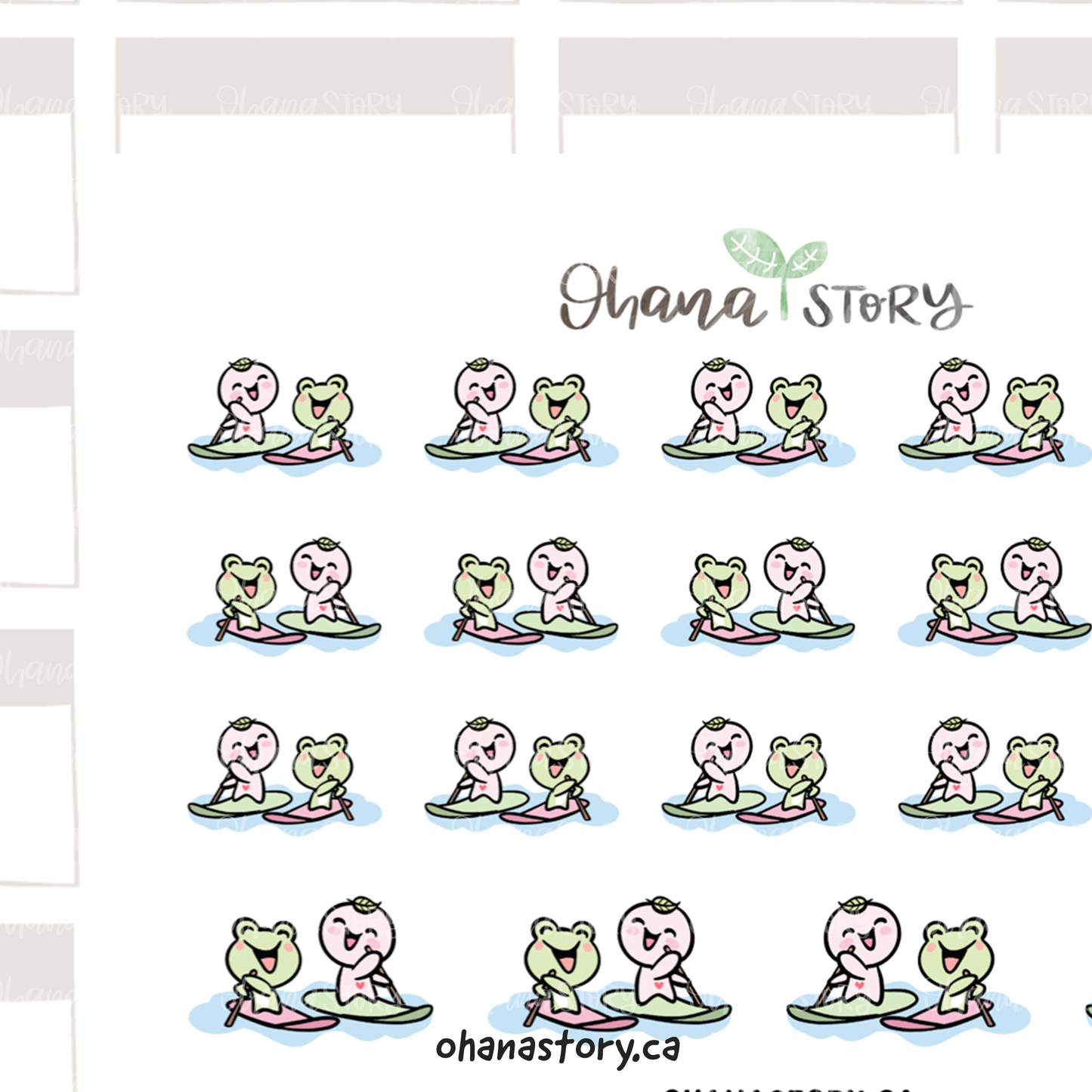 BUJI 531 | Paddle Boarding | Hand Drawn Planner Stickers