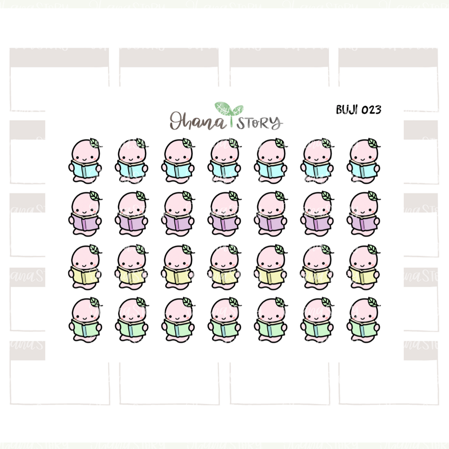 BUJI 023 | Read Books | Hand Drawn Planner Stickers
