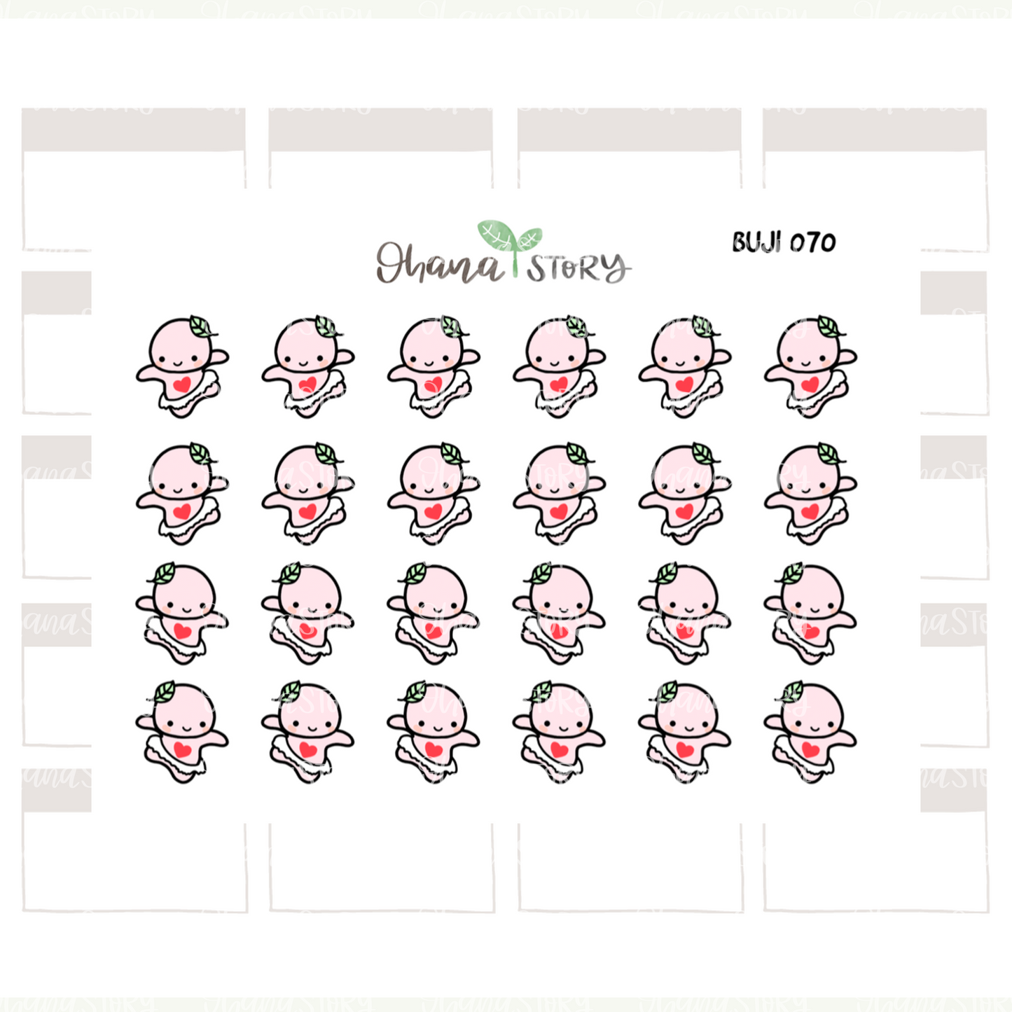 BUJI 070 | Ballet With Tutu | Hand Drawn Planner Stickers