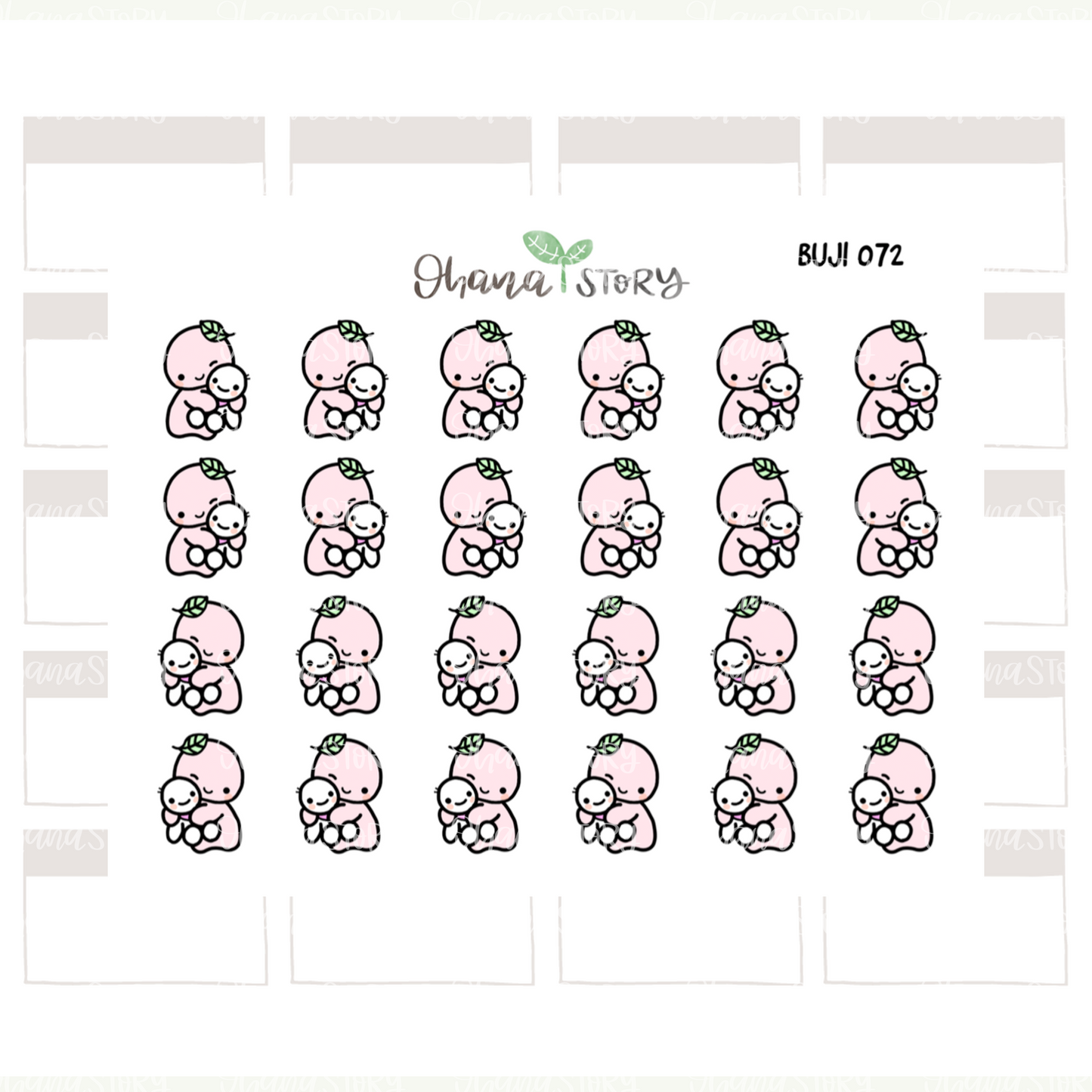 BUJI 072 | Hug Snomi | Hand Drawn Planner Stickers