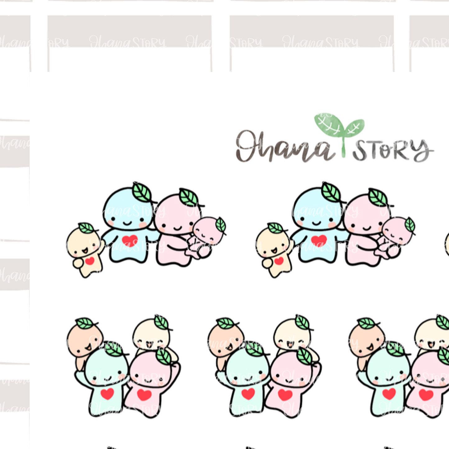 BUJI 145 | Family Time With 2 Kids | Hand Drawn Planner Stickers