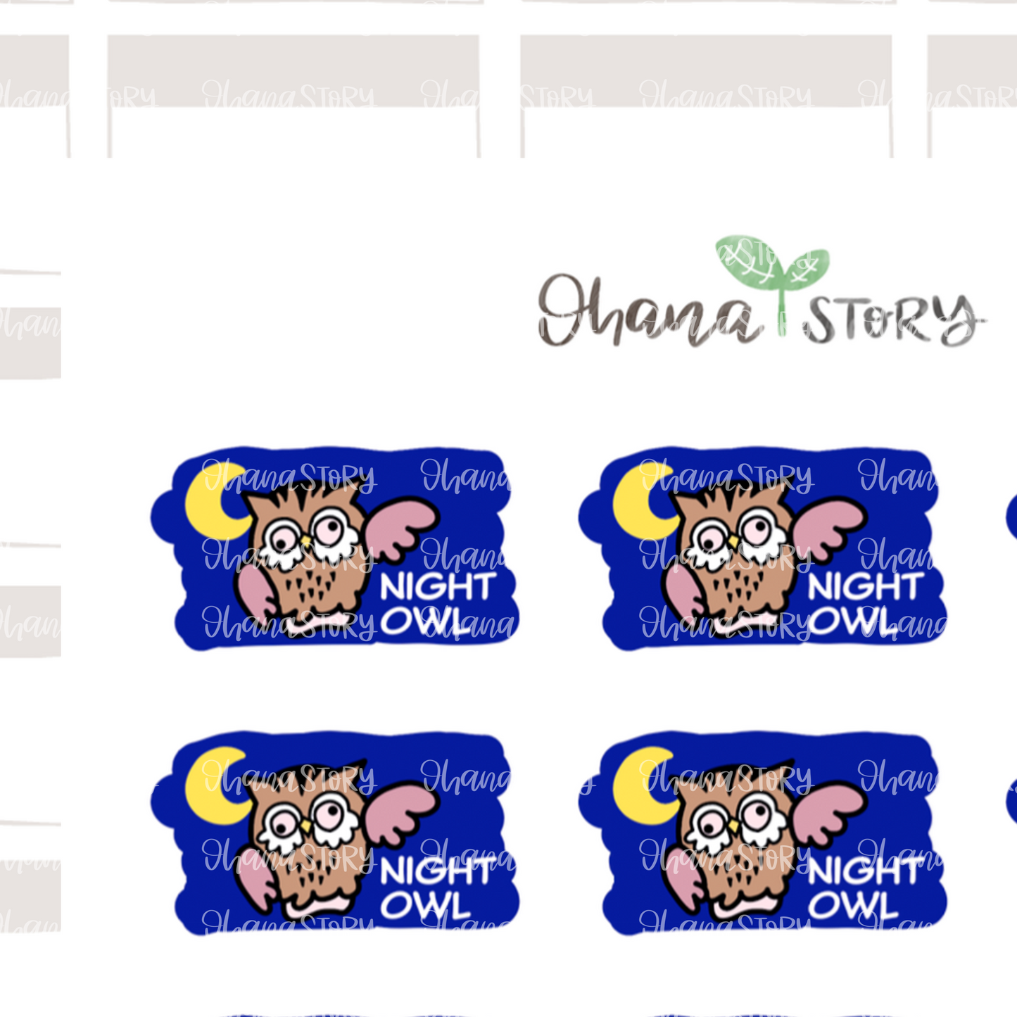 BUJI 174 | Night Owl | Hand Drawn Planner Stickers