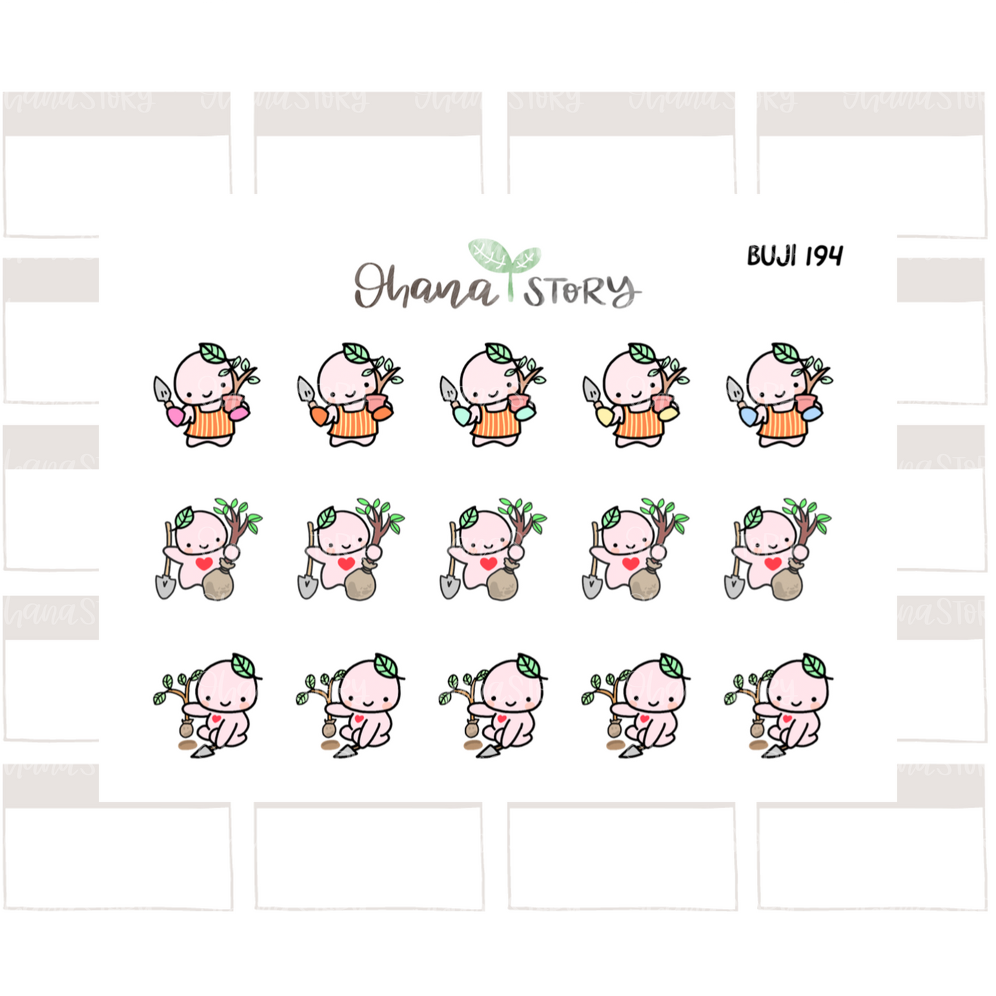 BUJI 194 | Plant / Gardening | Hand Drawn Planner Stickers
