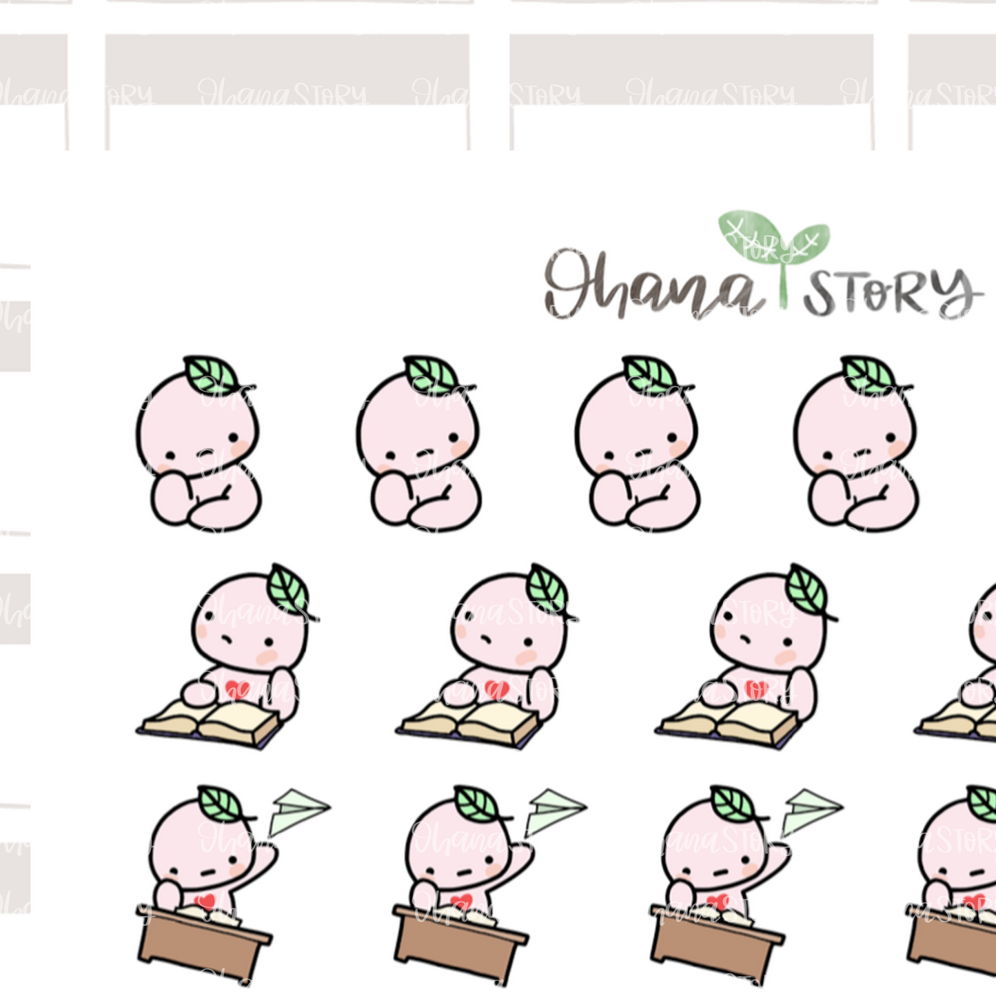 BUJI 227 | Bored | Hand Drawn Planner Stickers
