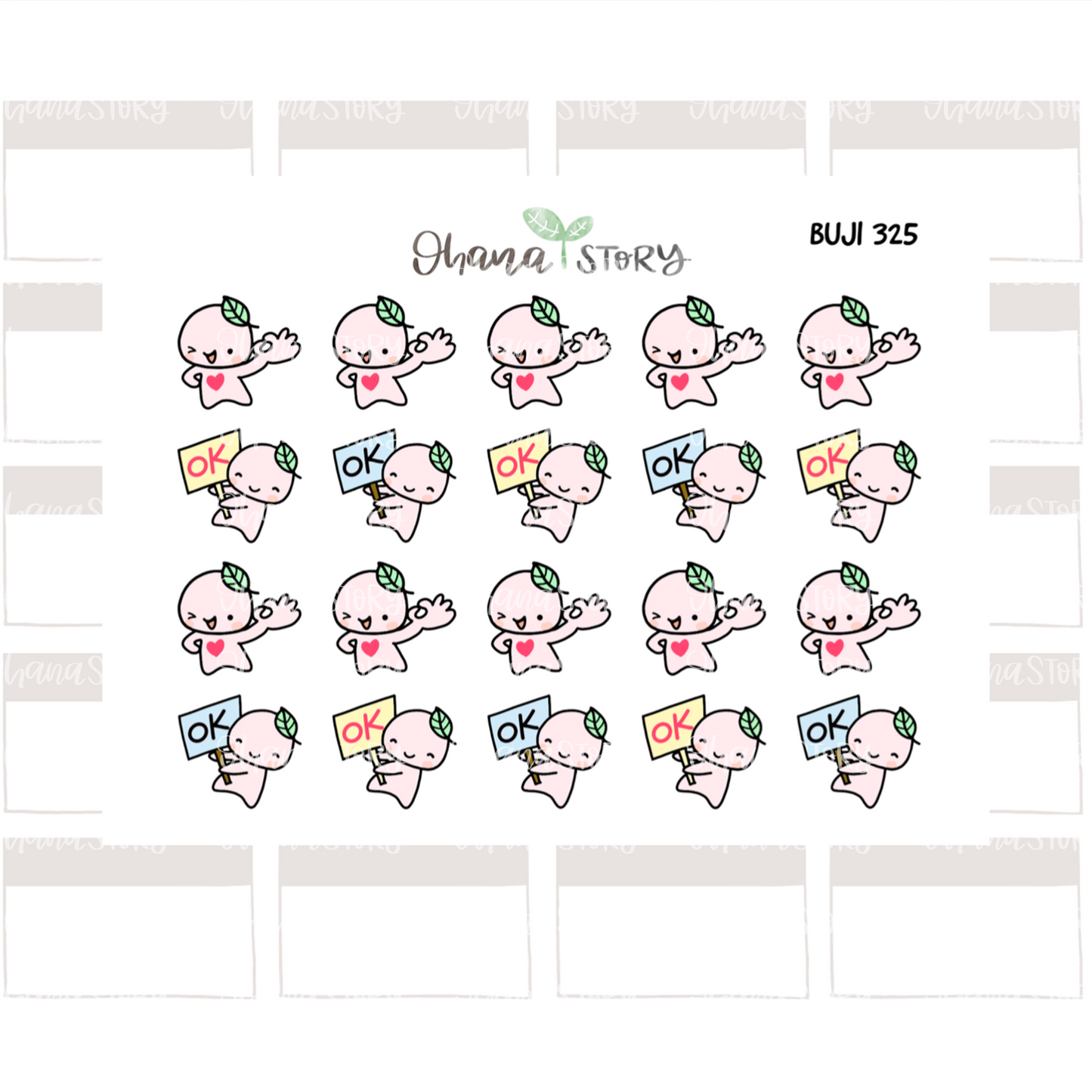 BUJI 325 | Okay | Hand Drawn Planner Stickers