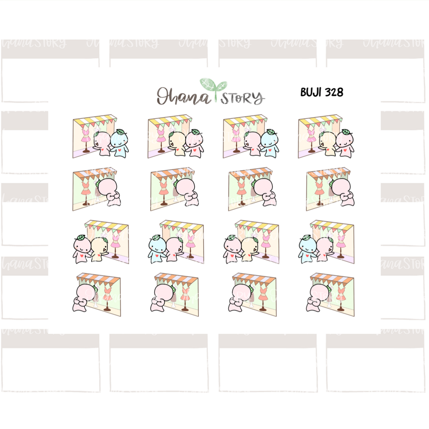 BUJI 328 | Window Shopping | Hand Drawn Planner Stickers