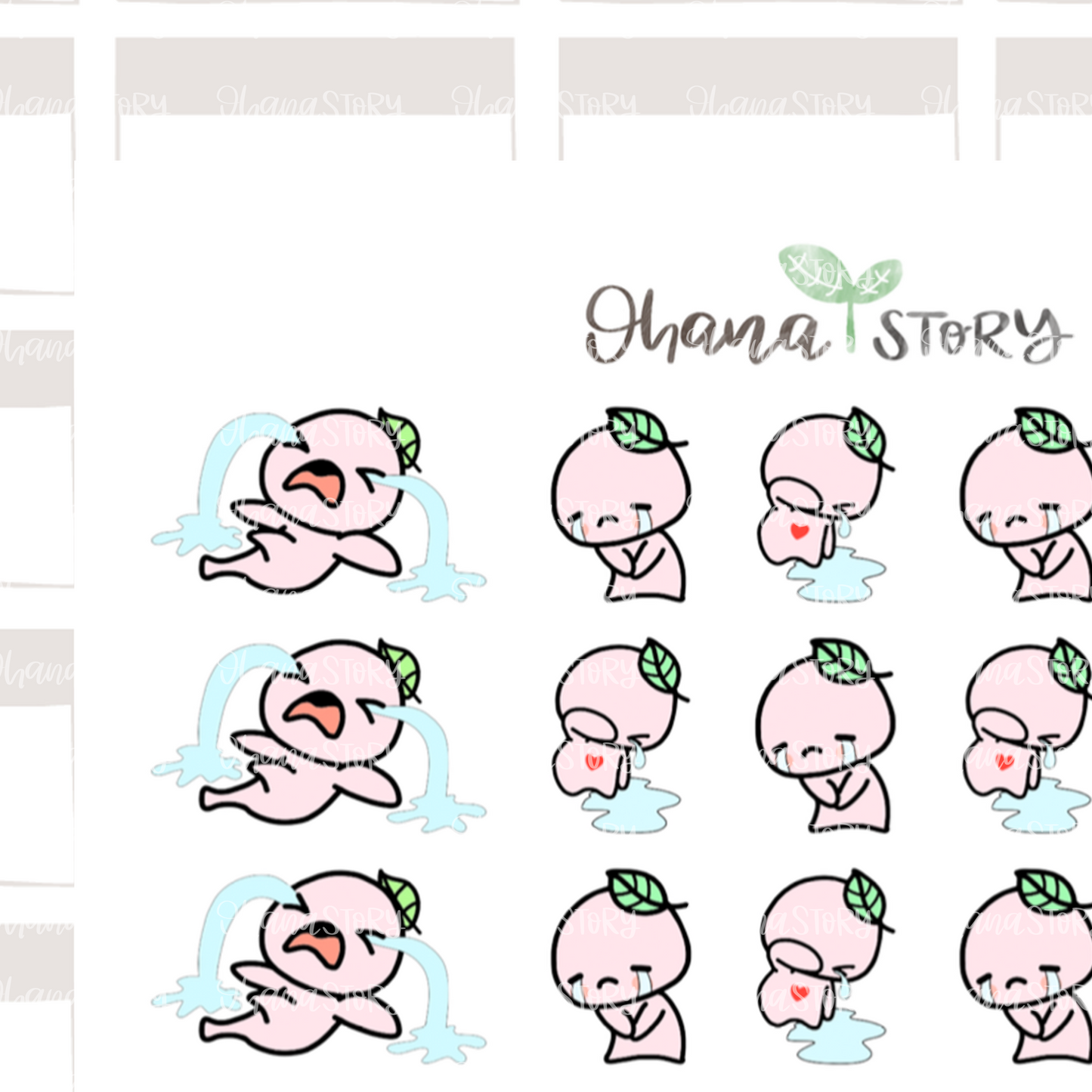 BUJI 339 | Sad Crying Heartbroken | Hand Drawn Planner Stickers