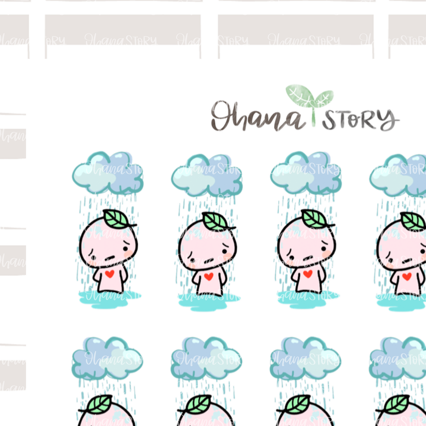 BUJI 347 | Depression / Emo / Lonely | Hand Drawn Planner Stickers