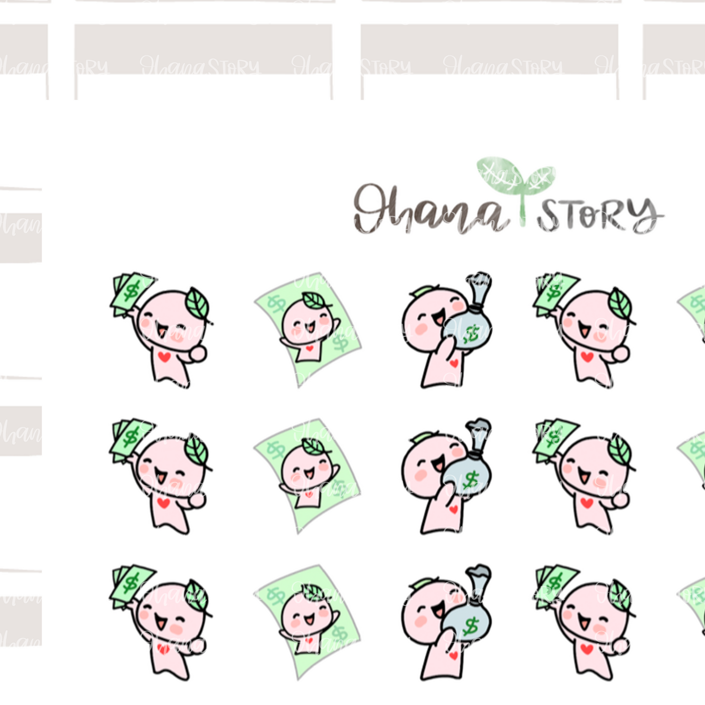 BUJI 387 | Pay Day | Hand Drawn Planner Stickers