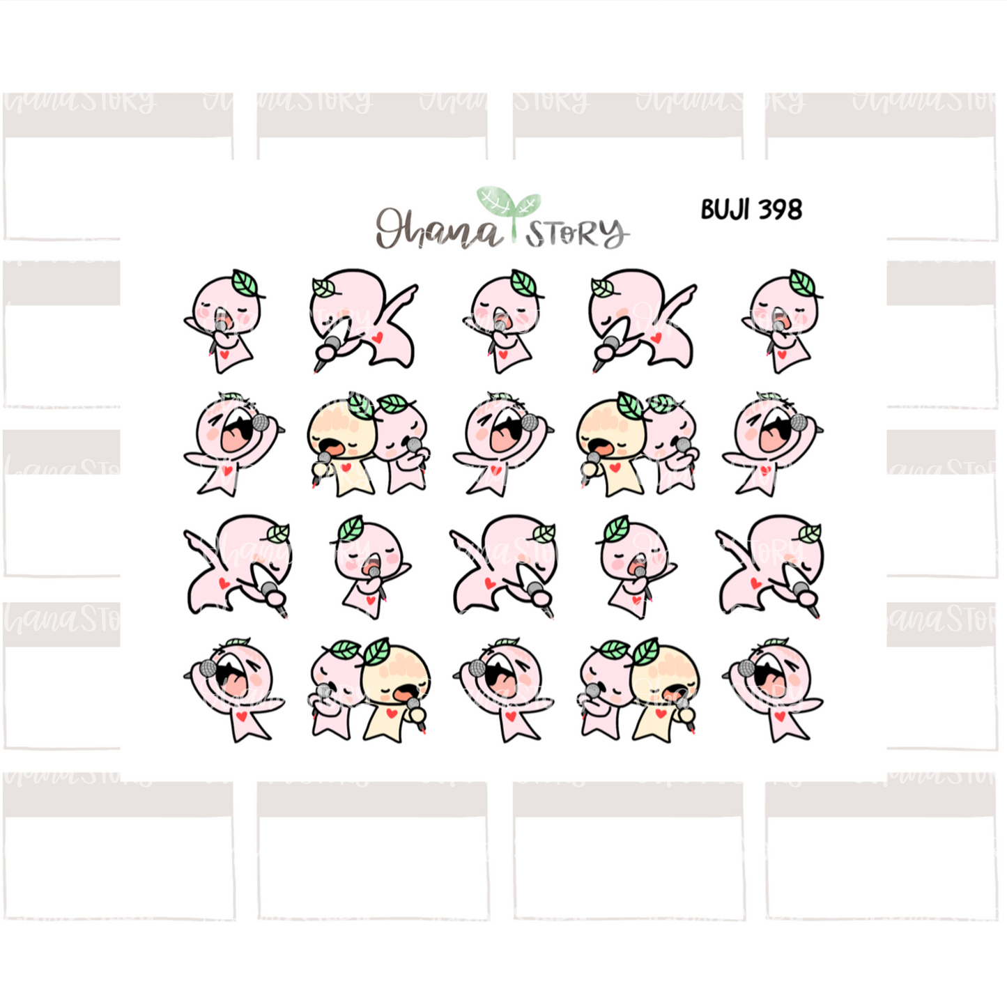 BUJI 398 | Sing | Hand Drawn Planner Stickers