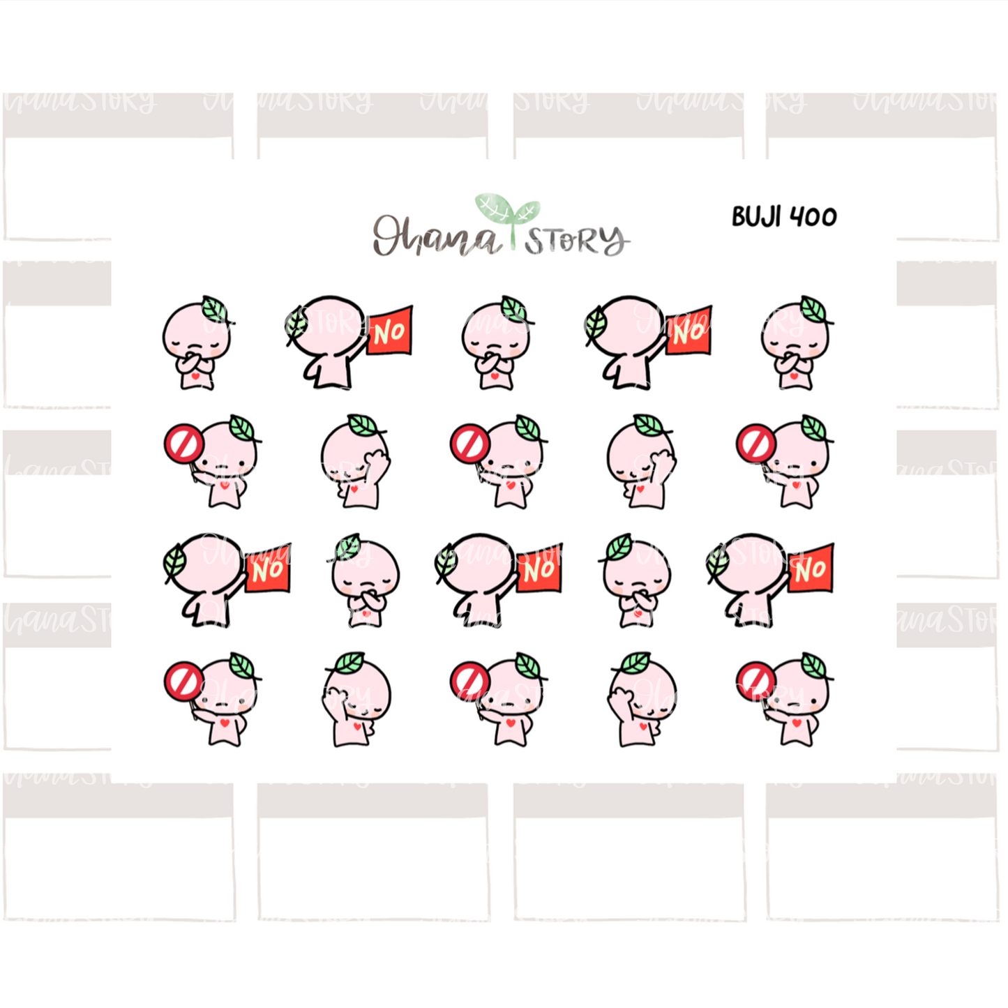 BUJI 400 | Nope Not Today | Hand Drawn Planner Stickers