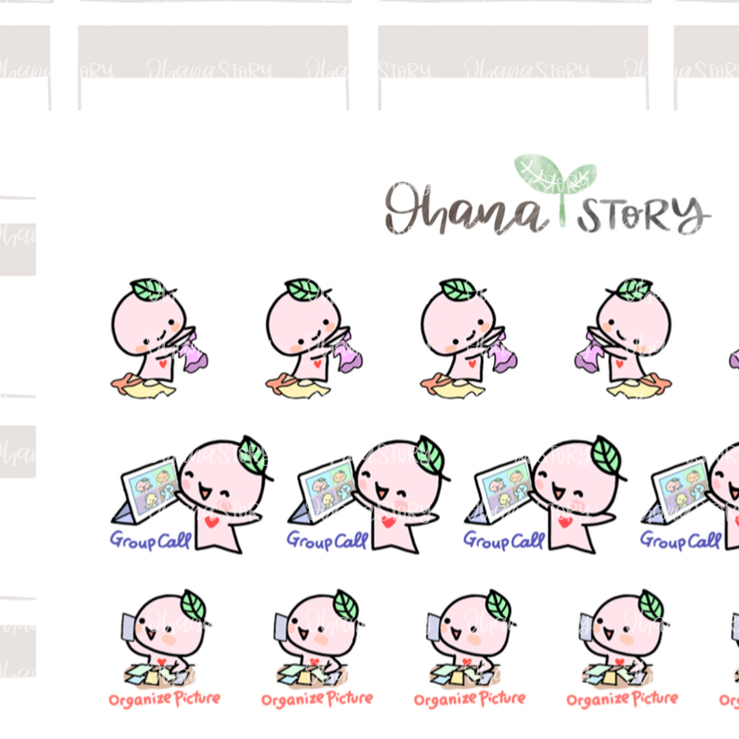 BUJI 442 | Daily Tasks | Hand Drawn Planner Stickers