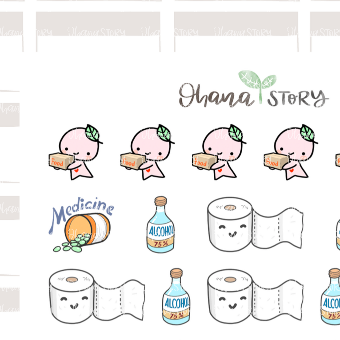 BUJI 445 | Essential Goods | Hand Drawn Planner Stickers