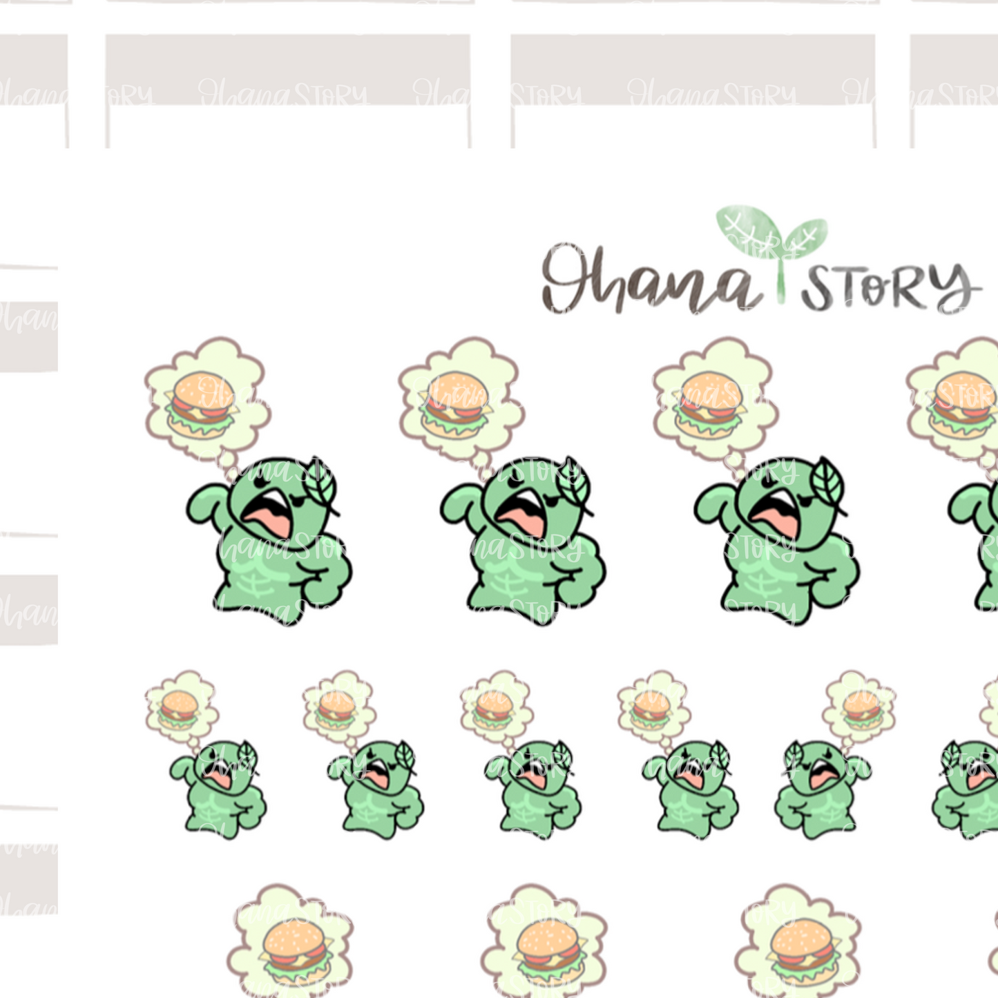 BUJI 450 | Hangry | Hand Drawn Planner Stickers