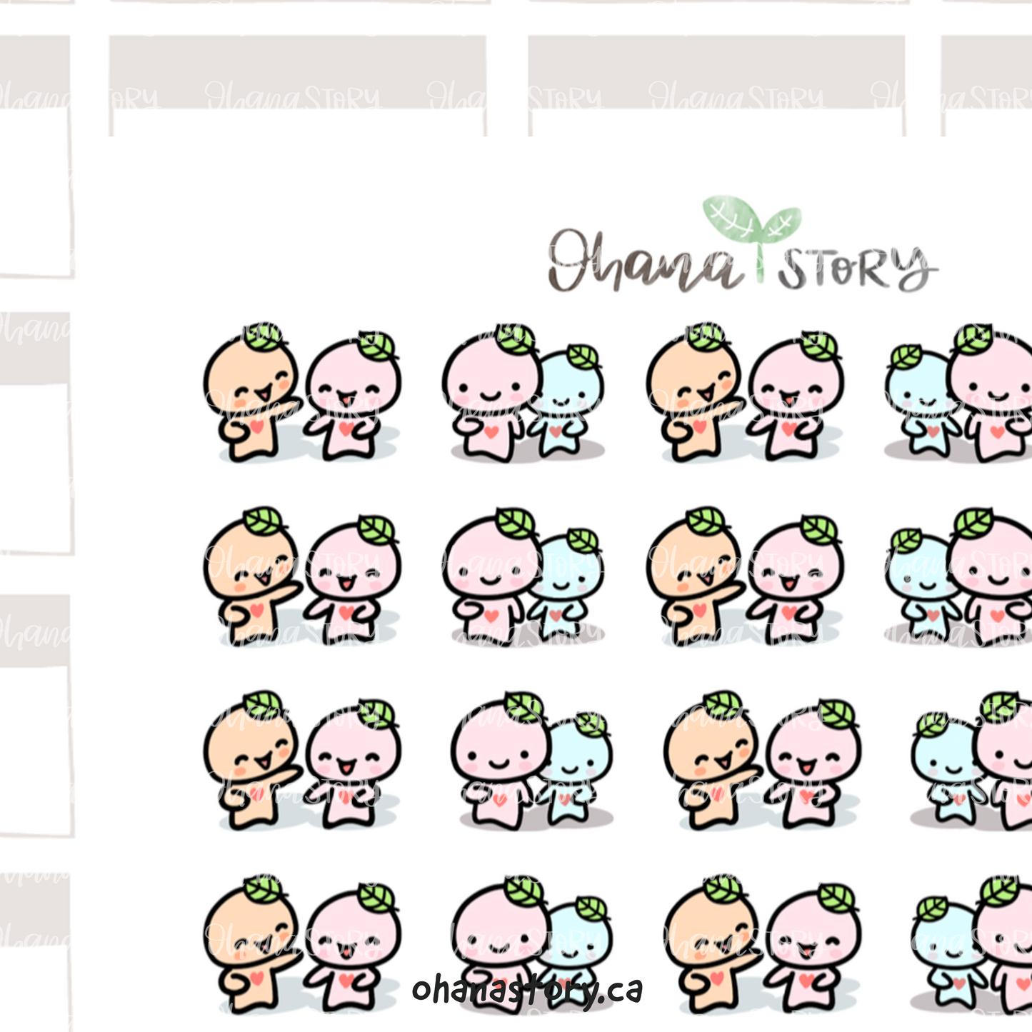 BUJI 487 | Take a Stroll with Friends | Hand Drawn Planner Stickers