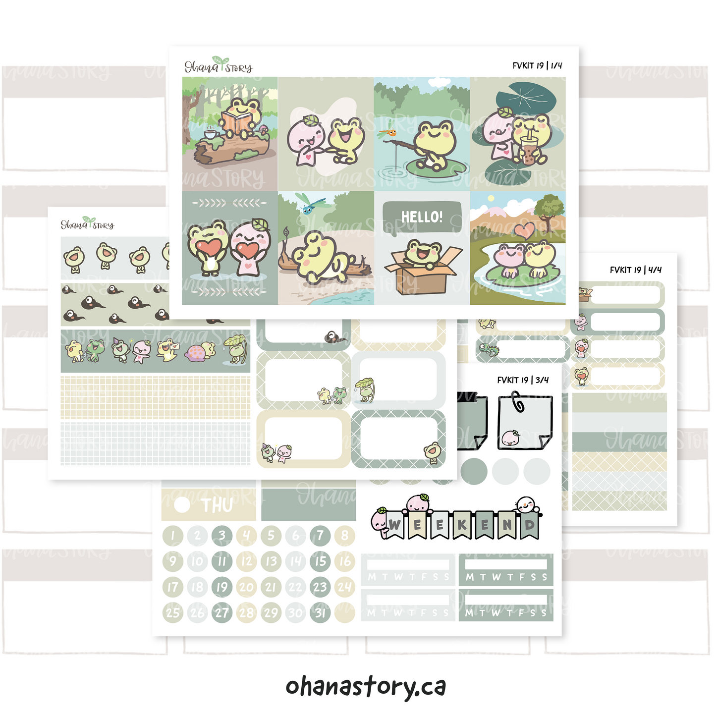 KIT 19 | FVKIT 19 | Vertical Planner | Full Kit | Froggo Friends