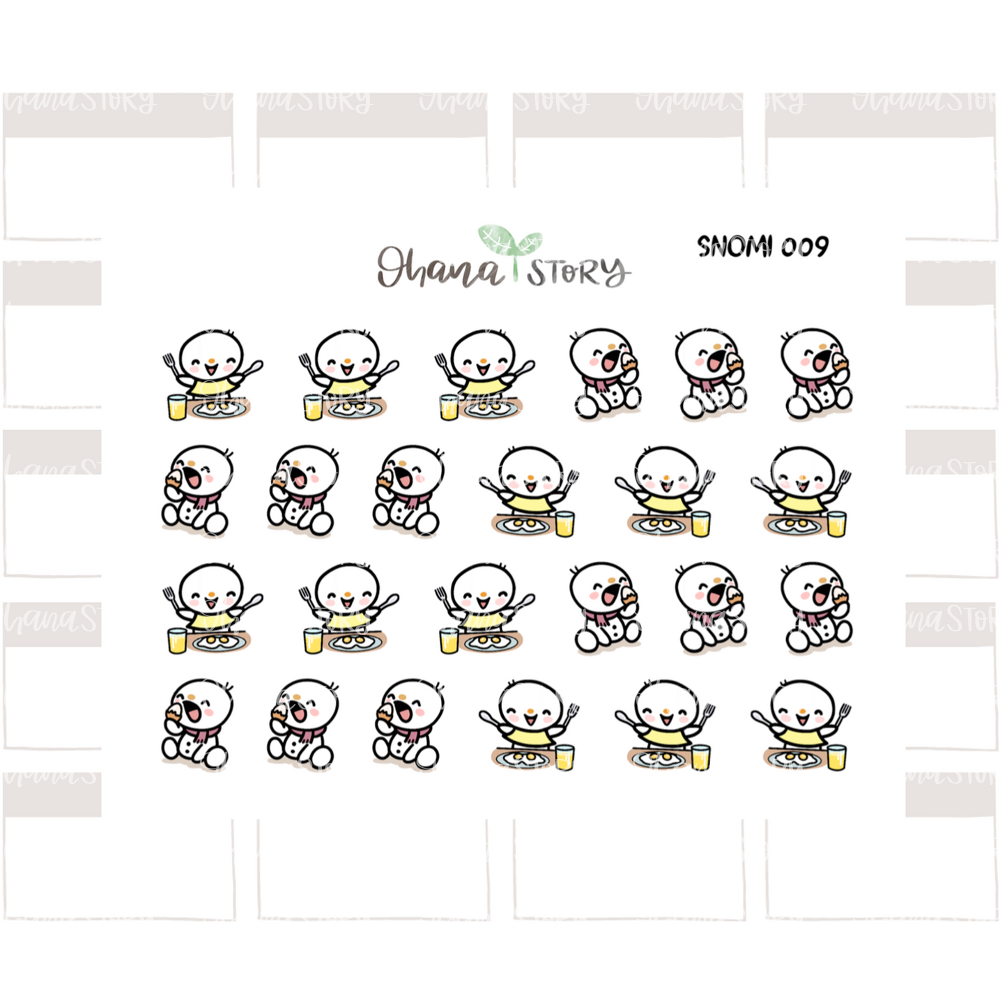SNOMI 009 | Eggs! | Hand Drawn Planner Stickers