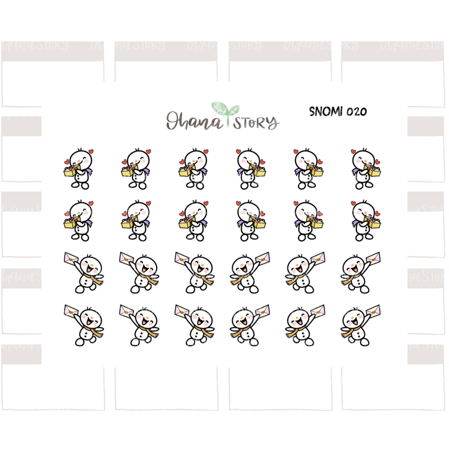SNOMI 020 | Happy Mail! | Hand Drawn Planner Stickers