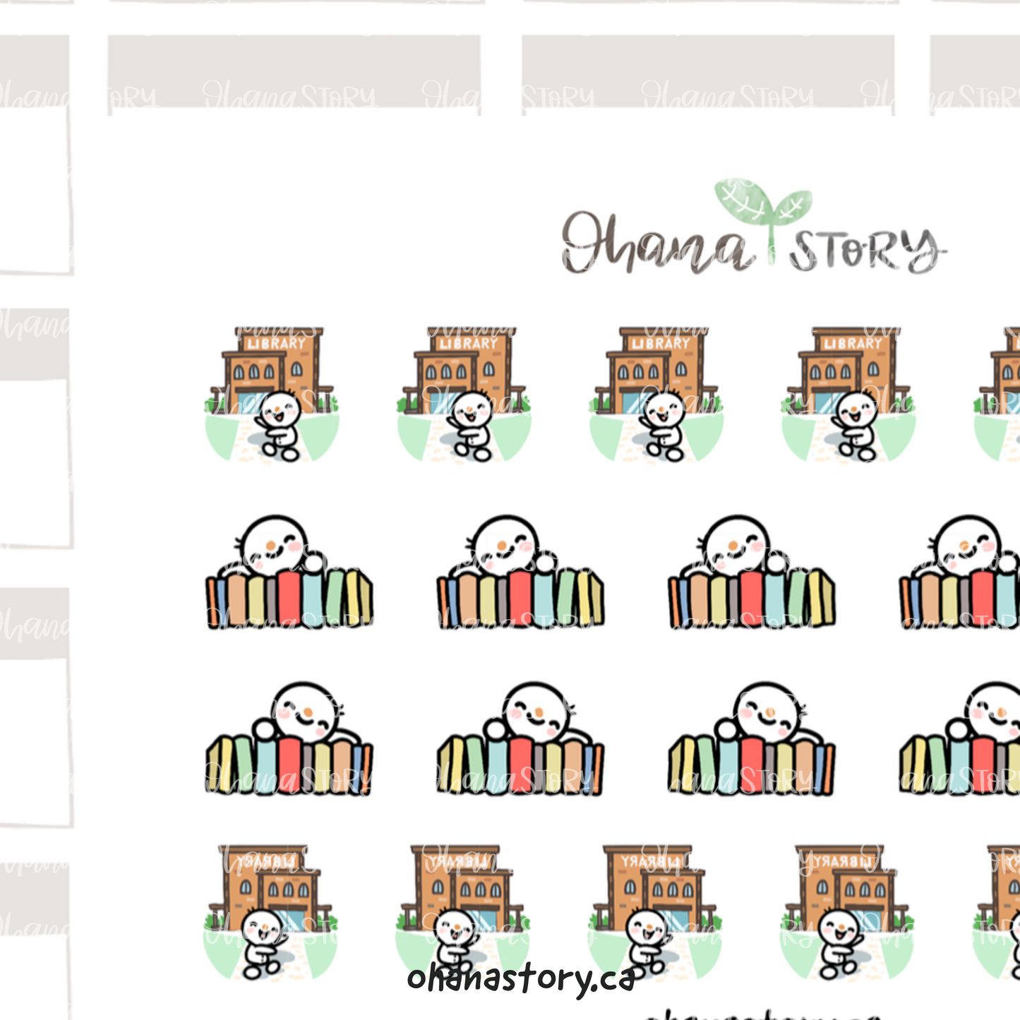 SNOMI 058 | Library | Hand Drawn Planner Stickers