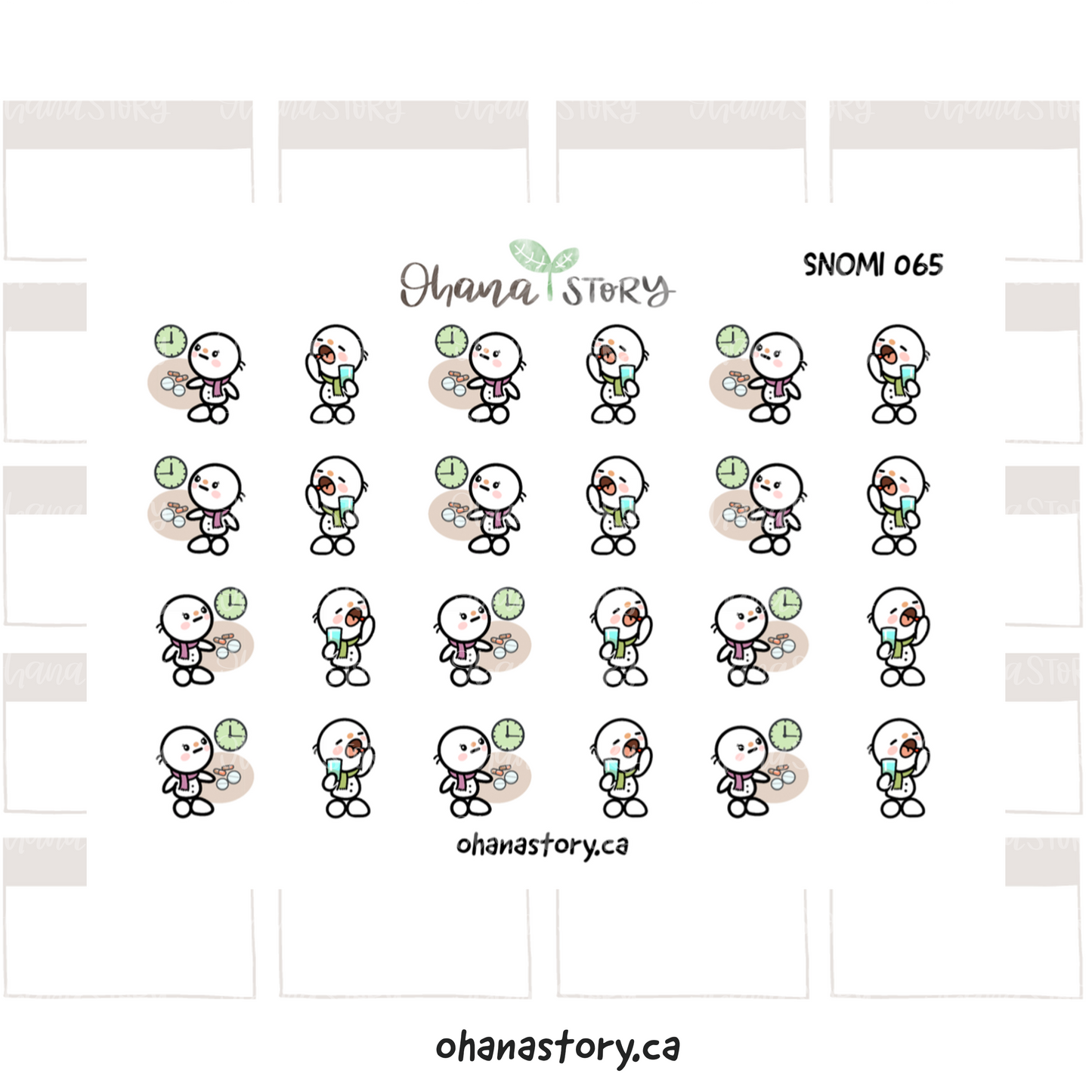 SNOMI 065 | Take Medication | Hand Drawn Planner Stickers