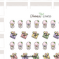 BUJI 506 | Tulip Flower Envelopes Bouquet | Hand Drawn Planner Stickers