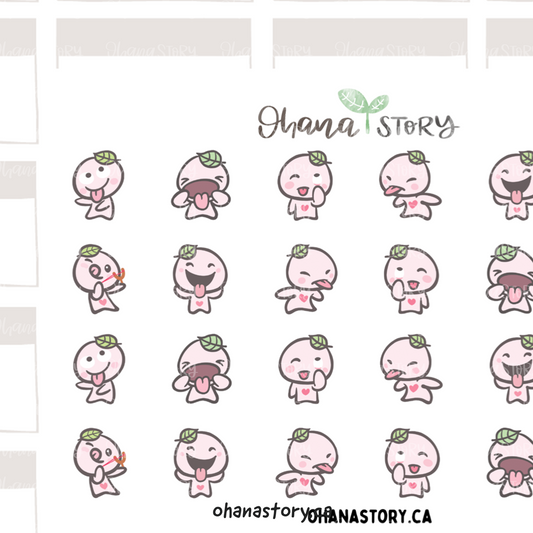 BUJI 517 | Sticking Tongue Out | Hand Drawn Planner Stickers