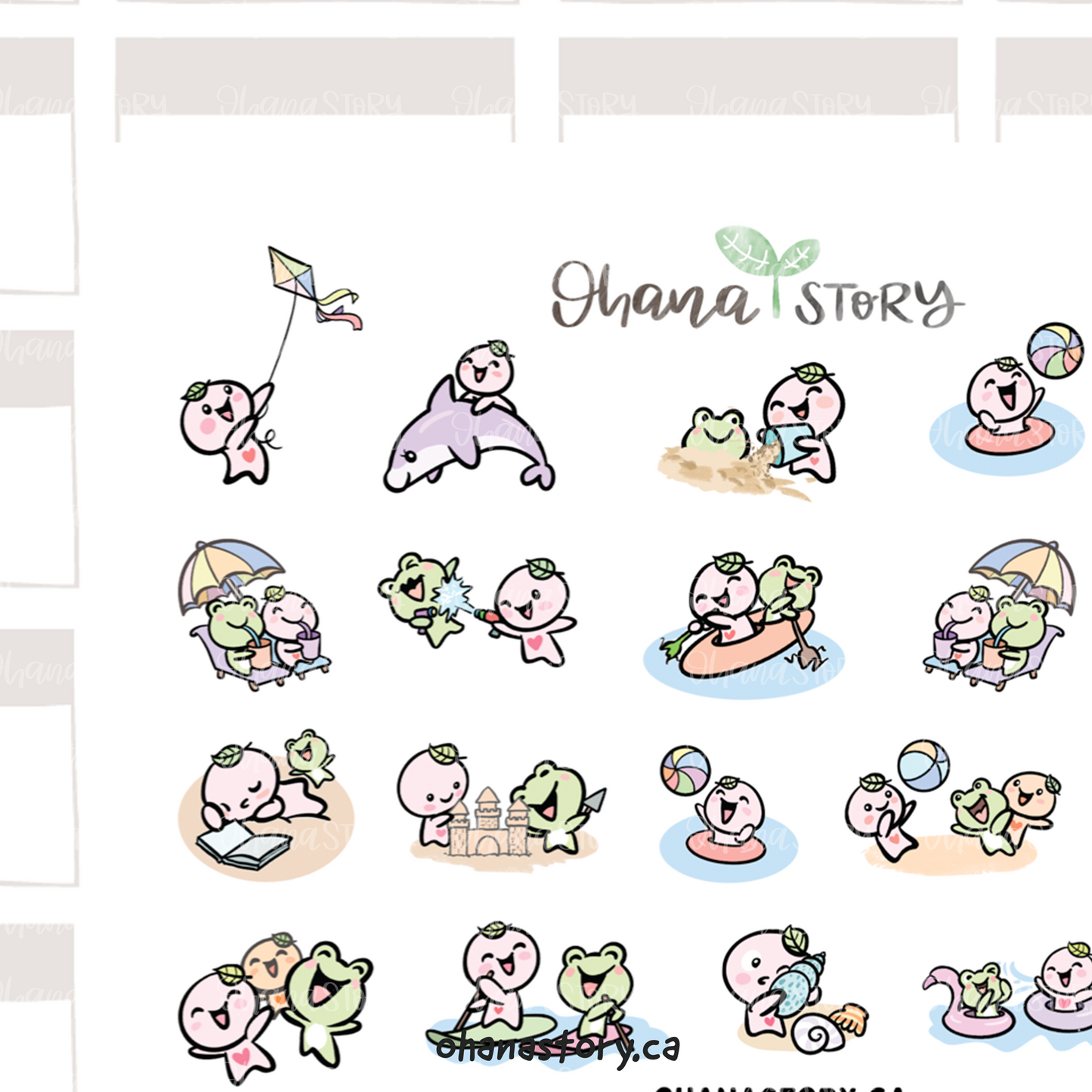 BUJI 527 | At the Beach | Hand Drawn Planner Stickers