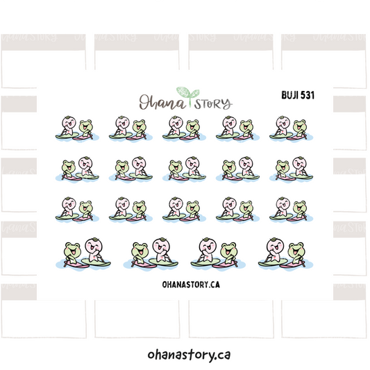 BUJI 531 | Paddle Boarding | Hand Drawn Planner Stickers