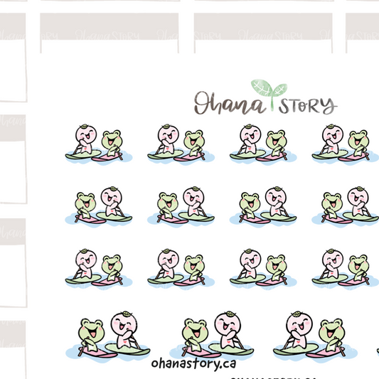 BUJI 531 | Paddle Boarding | Hand Drawn Planner Stickers