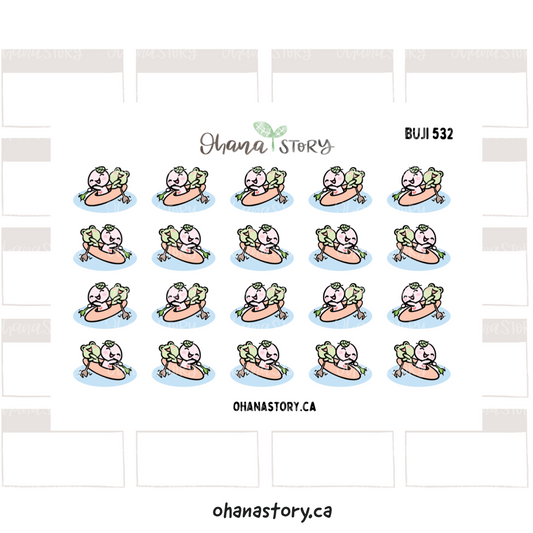 BUJI 532 | Canoeing | Hand Drawn Planner Stickers