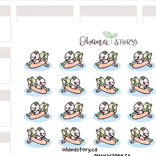 BUJI 532 | Canoeing | Hand Drawn Planner Stickers