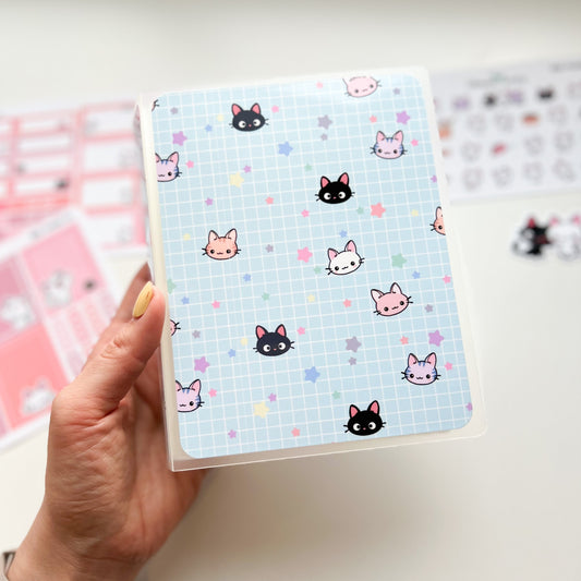 SA006 | Kitty Blue Plaid Sticker Album