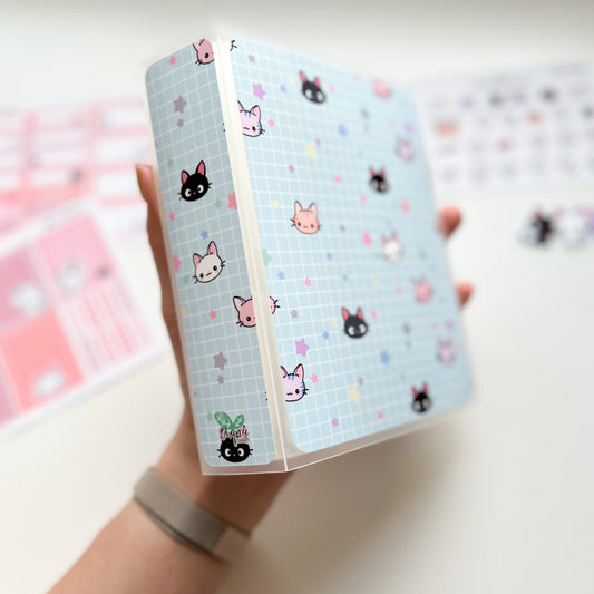 SA006 | Kitty Blue Plaid Sticker Album