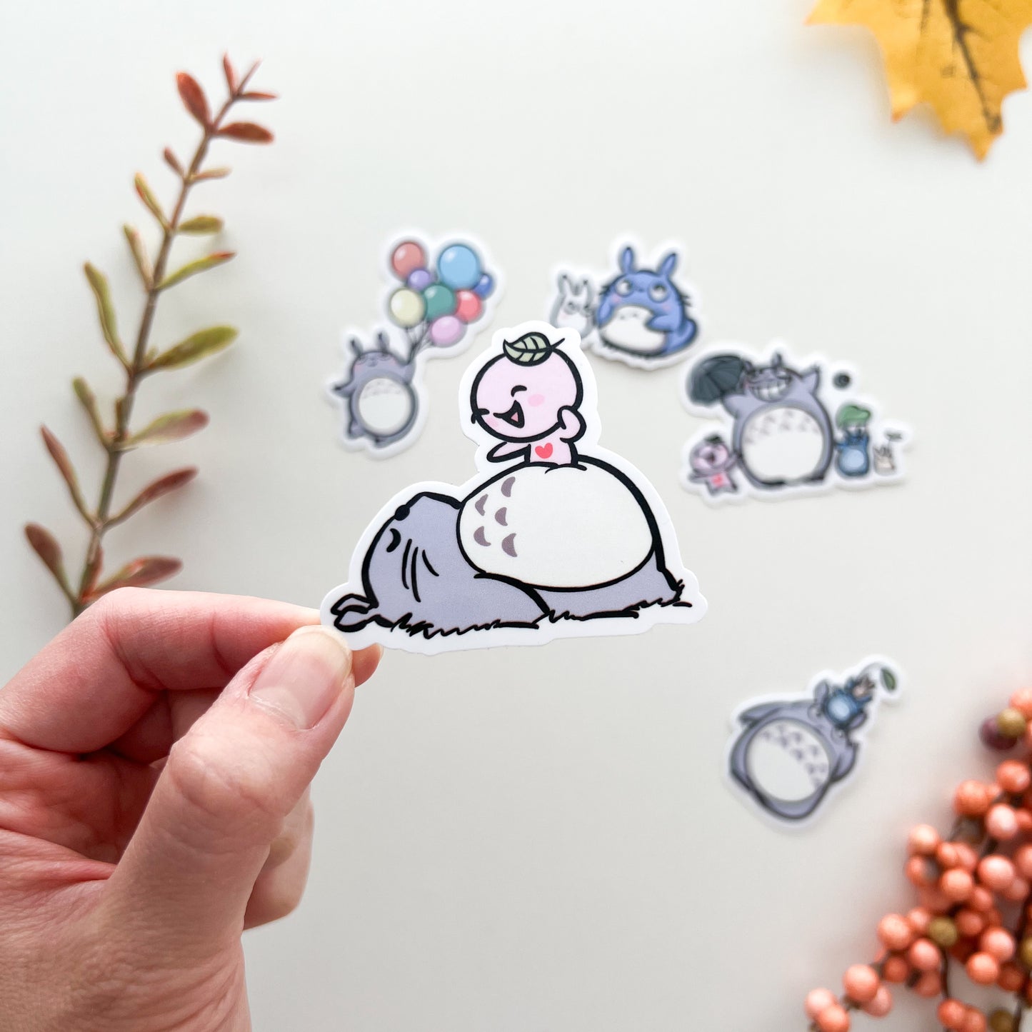 D067 | Buji on Totoro's Belly Vinyl Waterproof Die Cut Sticker | Totoro