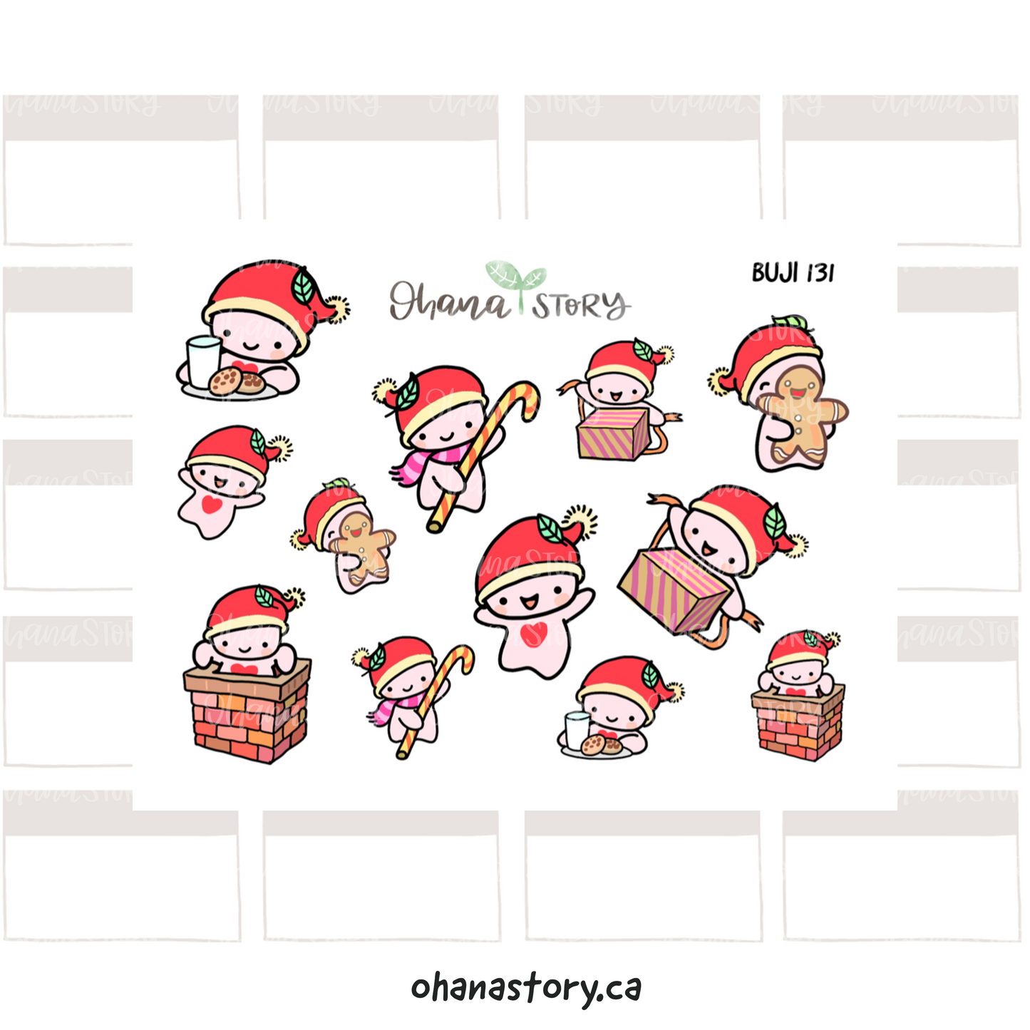 BUJI 131 | Christmas Decorative I | Hand Drawn Planner Stickers