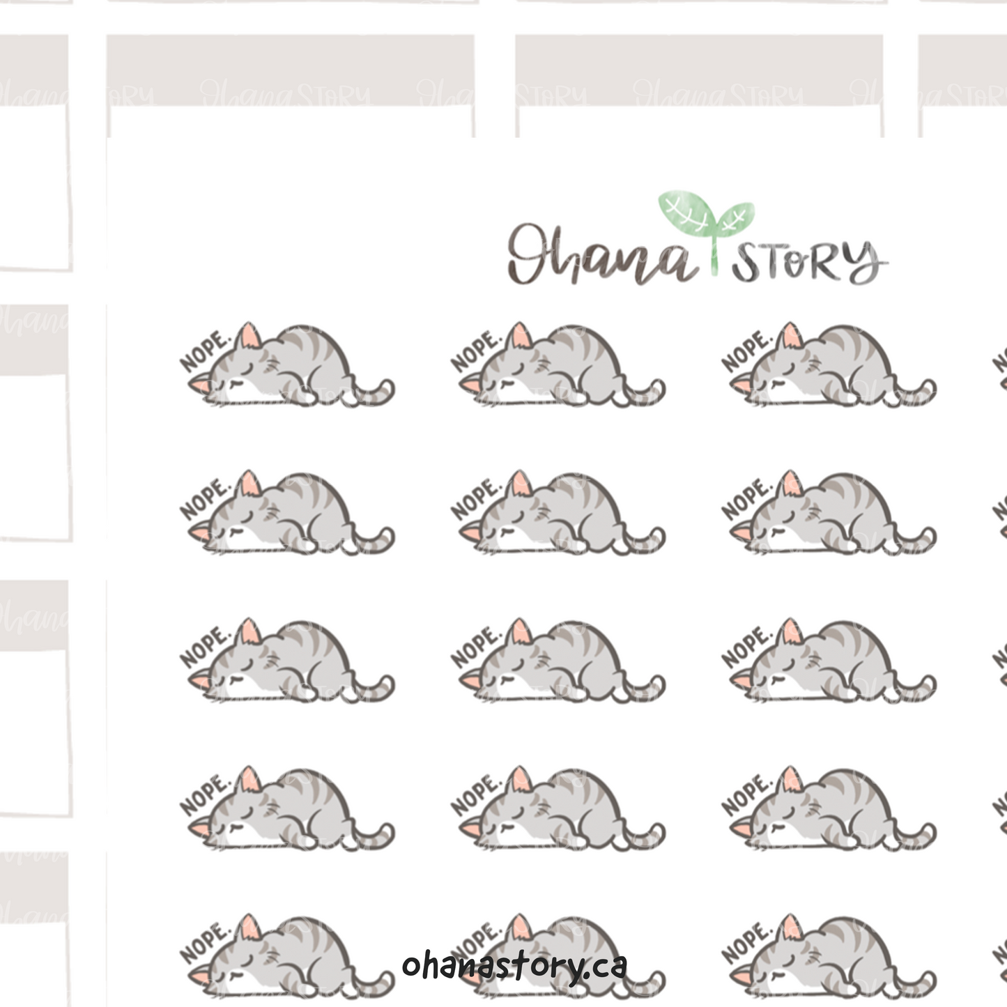 BUJI 510 | Kitty Says Nope | Hand Drawn Planner Stickers