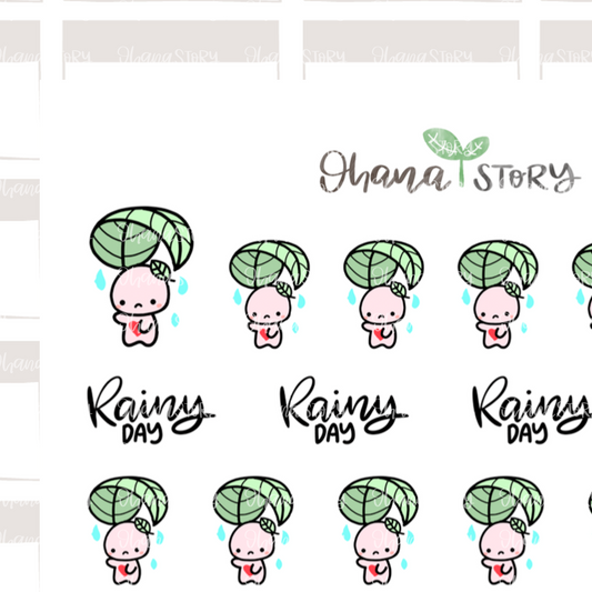 BUJI 002 | Rainy Day | Hand Drawn Planner Stickers