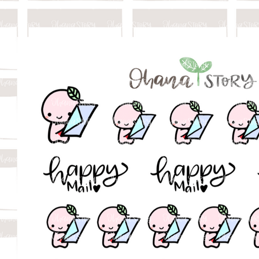 BUJI 003 | Happy Mail | Hand Drawn Planner Stickers