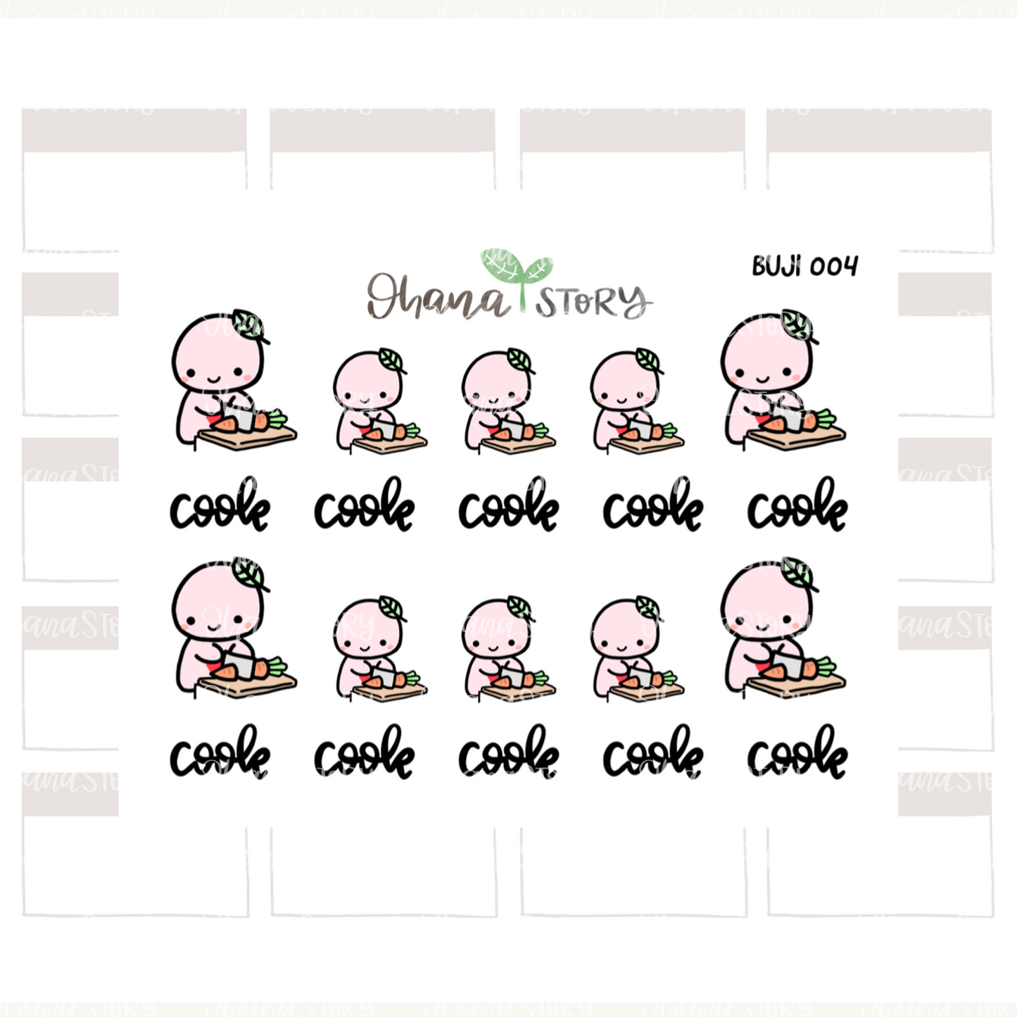 BUJI 004 | Cooking | Hand Drawn Planner Stickers