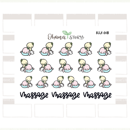 BUJI 018 | Massage | Hand Drawn Planner Stickers