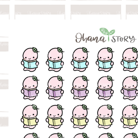 BUJI 023 | Read Books | Hand Drawn Planner Stickers
