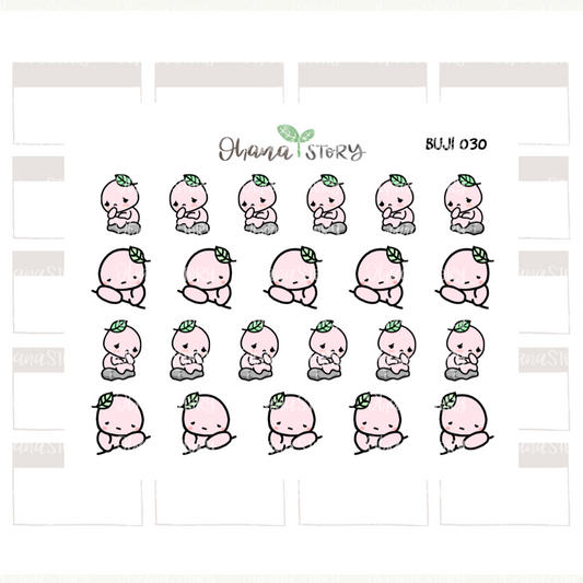 BUJI 030 | Worried Sad | Hand Drawn Planner Stickers