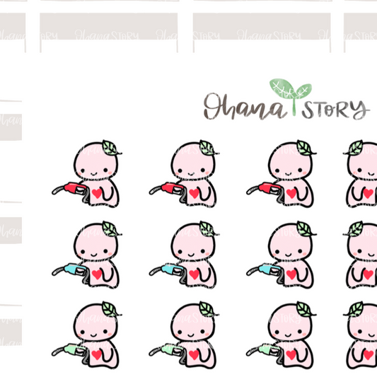 BUJI 039 | Fill Gas | Hand Drawn Planner Stickers