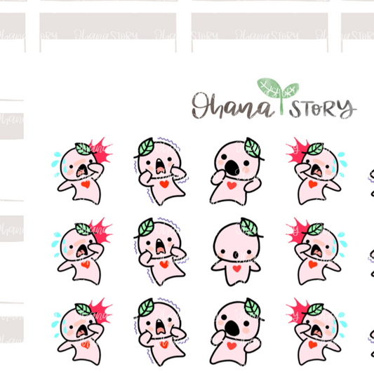 BUJI 056 | Shocked Surprised | Hand Drawn Planner Stickers