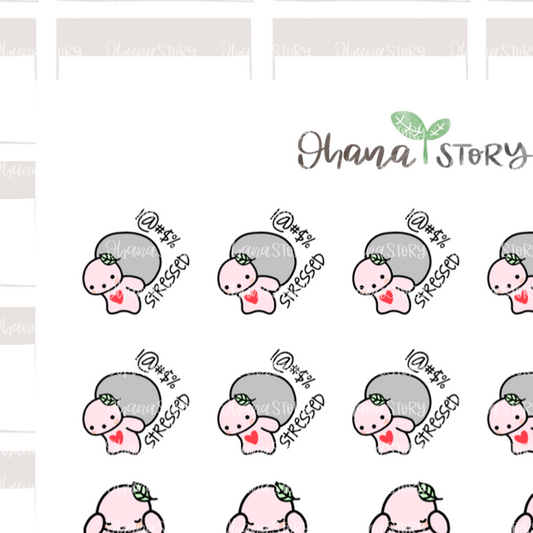 BUJI 064 | Stressed | Hand Drawn Planner Stickers
