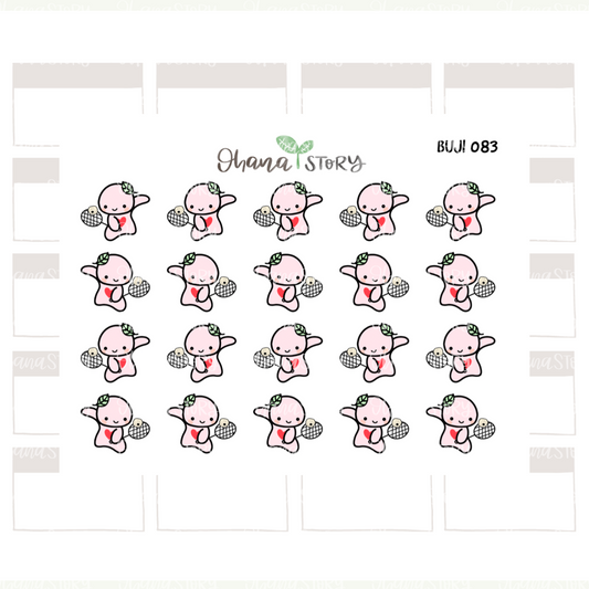 BUJI 083 | Badminton | Hand Drawn Planner Stickers