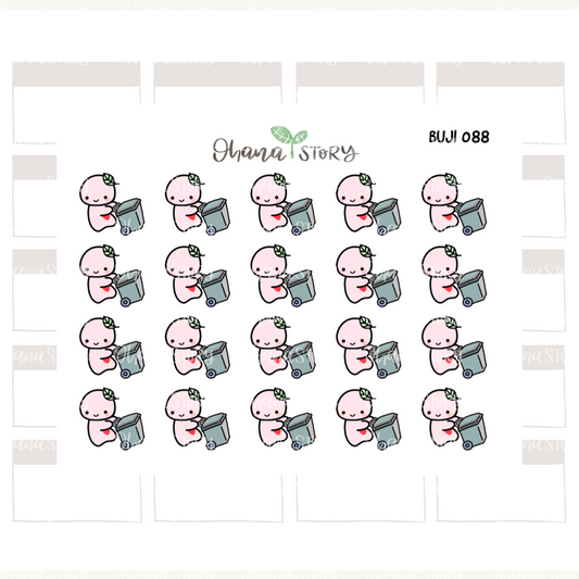 BUJI 088 | Take Out Trash | Hand Drawn Planner Stickers