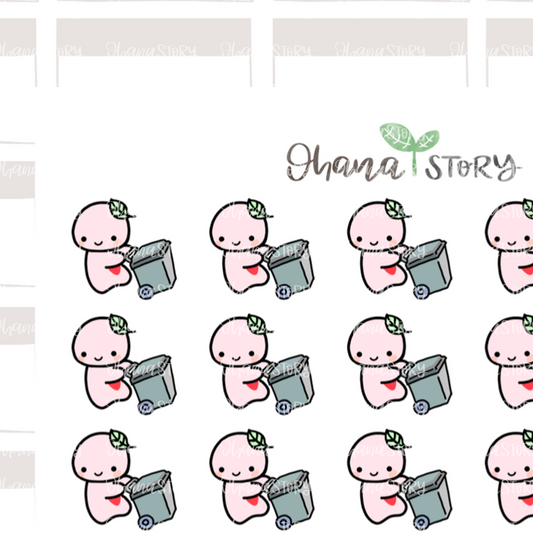 BUJI 088 | Take Out Trash | Hand Drawn Planner Stickers