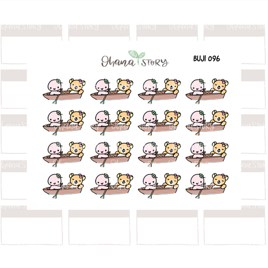 BUJI 096 | Row Row Row Your Boat | Hand Drawn Planner Stickers